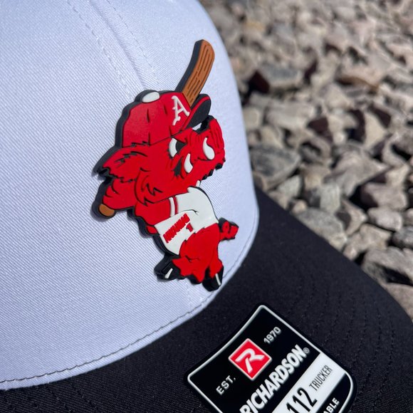 Ribby at Bat 3D Snapback Trucker Hat- Cardinal/ White - Picture 2 of 3